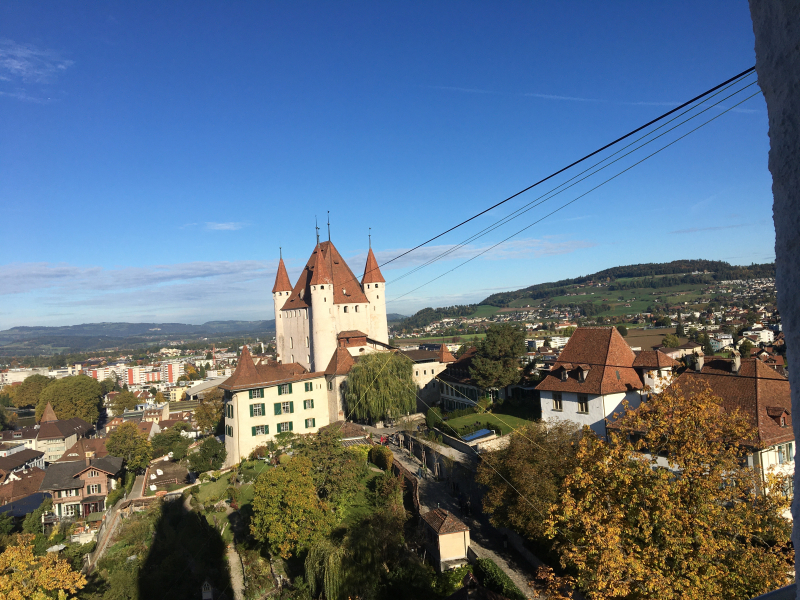 Seilverankerung für Seilakrobaten Schloss bis Kirche Thun